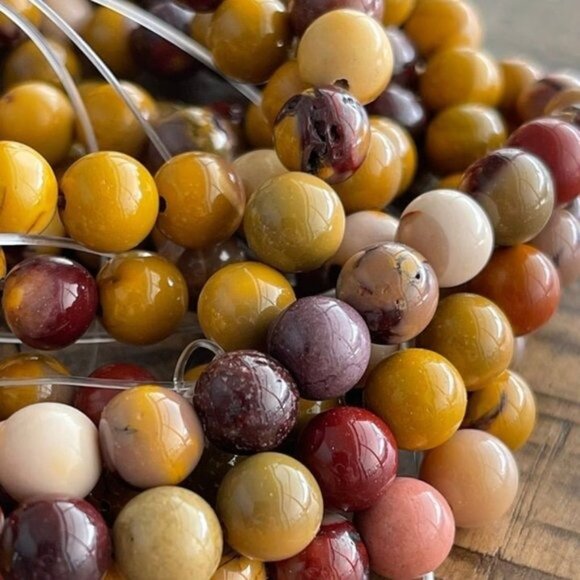 6mm Natural Mookaite Round Bead Strands - Picture 4 of 5